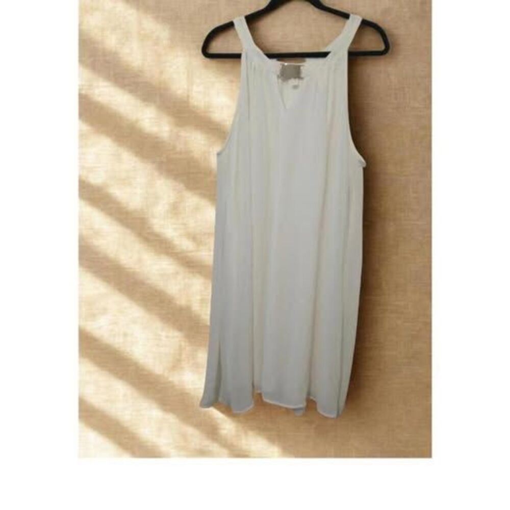White Sleeveless Women's Dress with Under Slip by Tacera size 3X